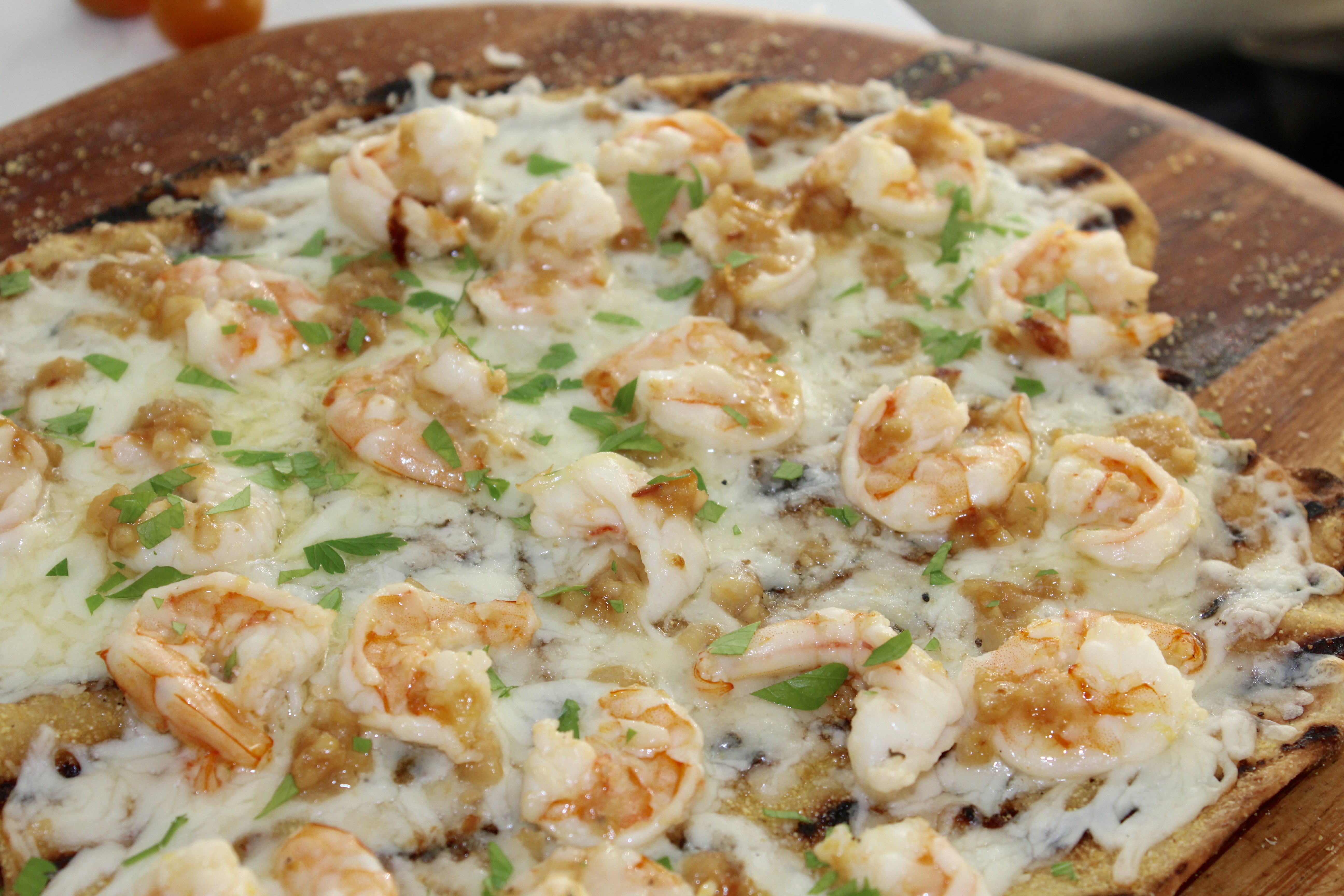 Shrimp Scampi Grilled Pizza
