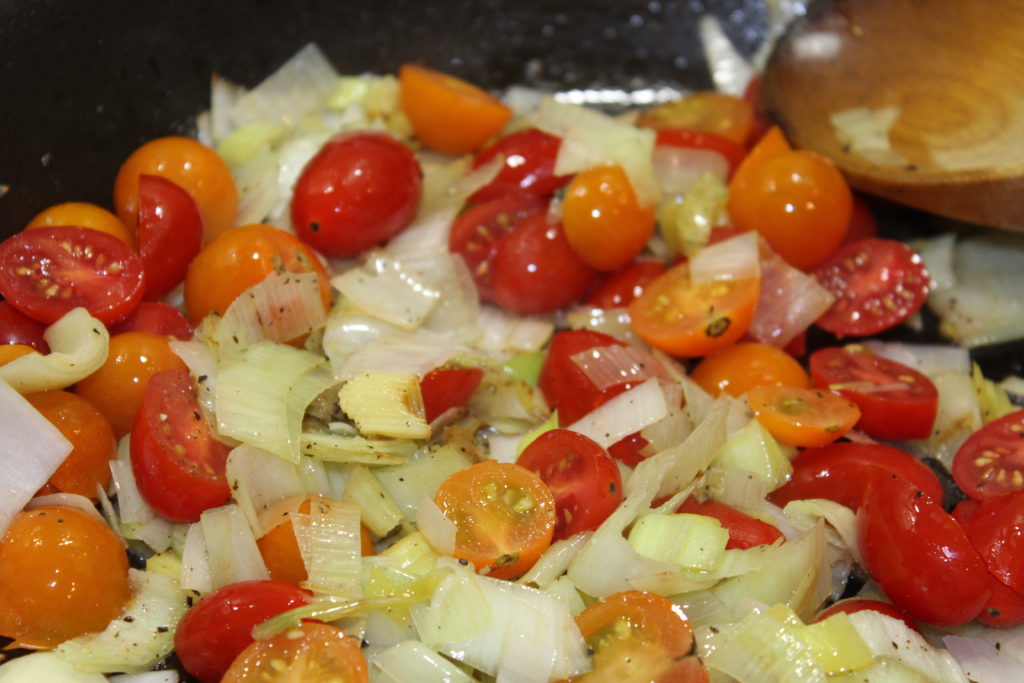 leeks and tomatoes