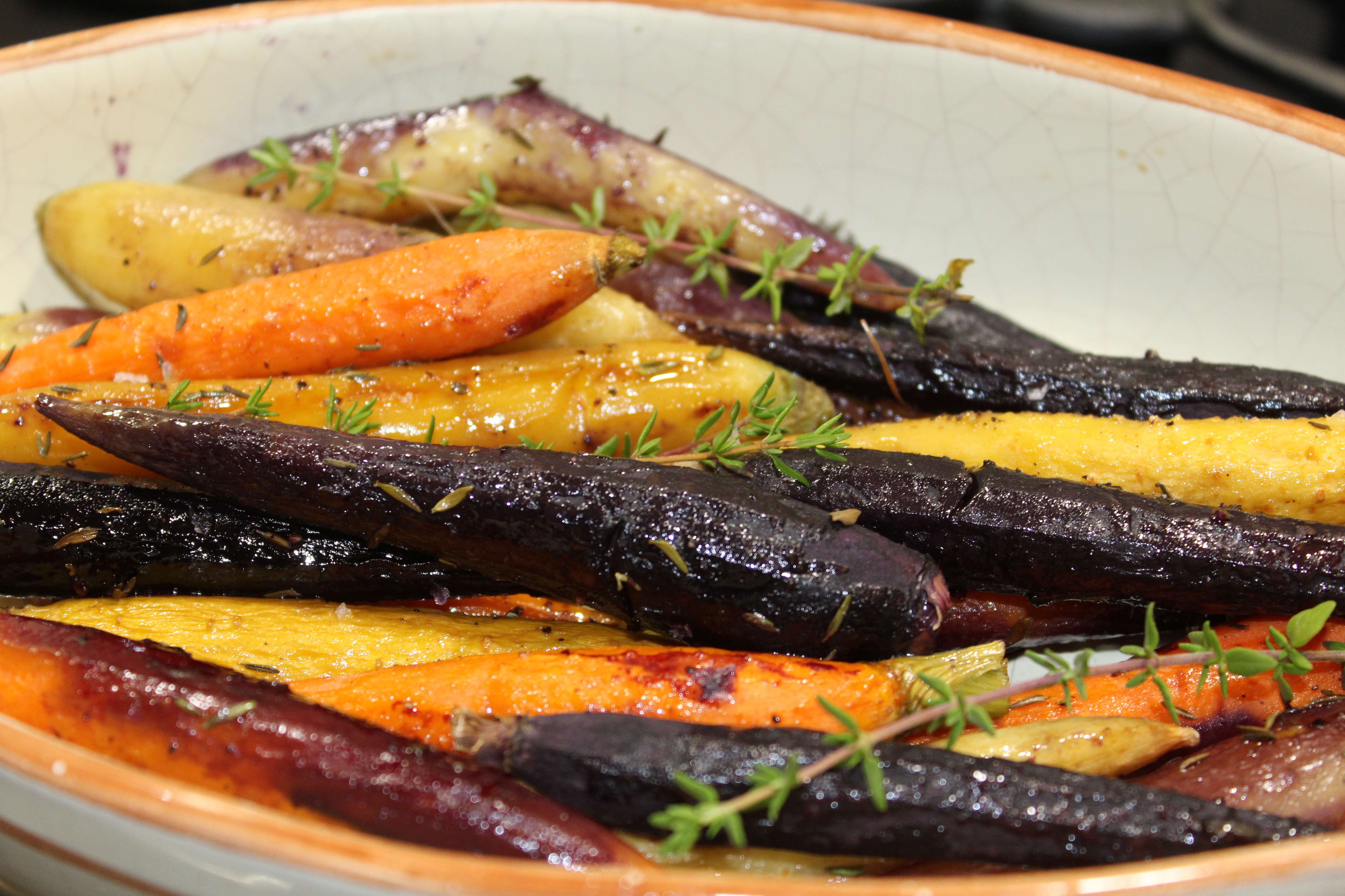 Roasted Tri-Colored Baby Carrots